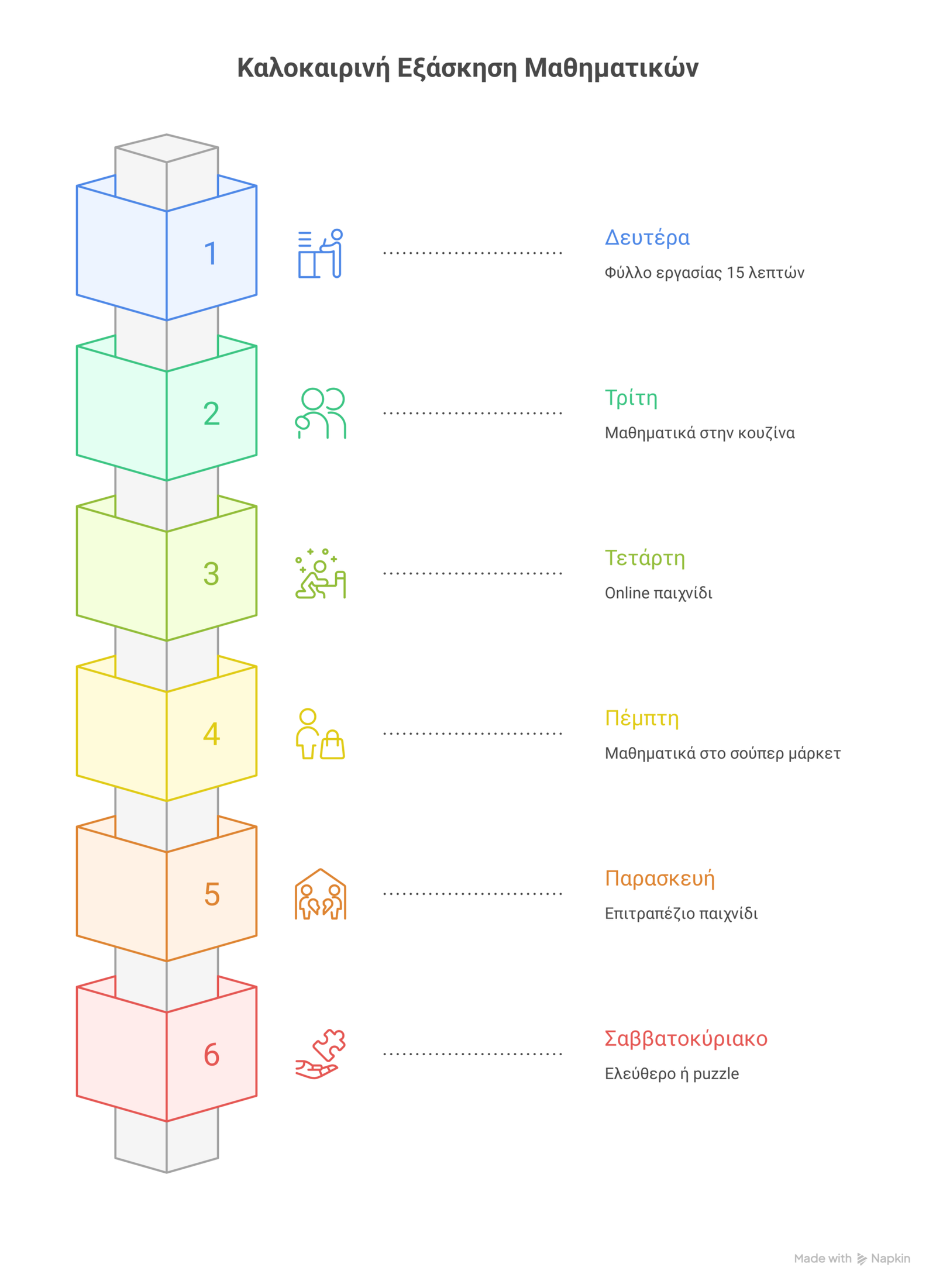 καλοκαιρινά μαθηματικά παιδιά infographic