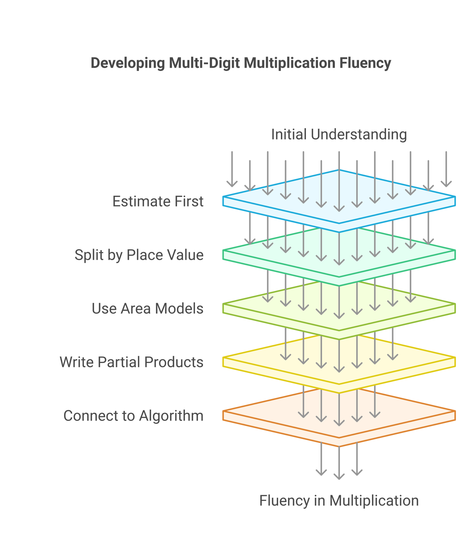 multi-digit multiplication strategies infographic
